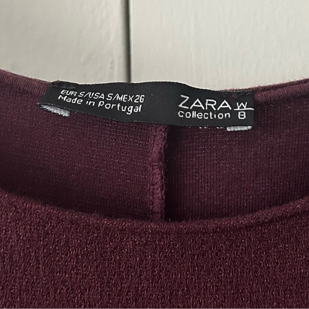 Zara Burgundy Ruffle Dress - Picture 5 of 6